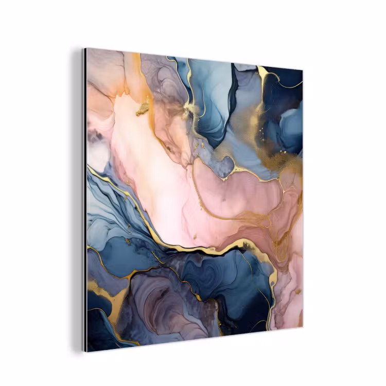 Marmer - Roze - Blauw aluminium wit klein -3d