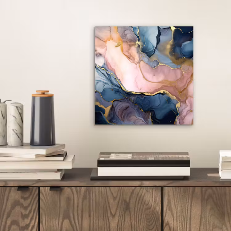 Marmer - Roze - Blauw aluminium wit klein -sfeer1