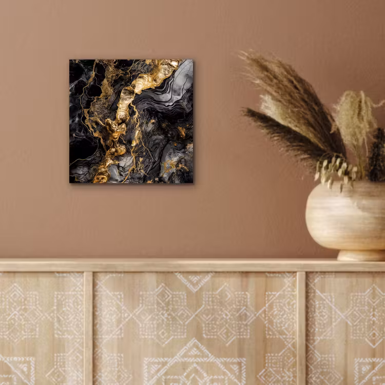 Marmer - Zwart - Goud - Abstract aluminium wit klein -sfeer4