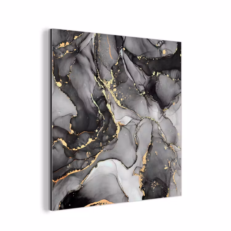 Marmer - Zwart - Goud - Grijs aluminium wit klein -3d