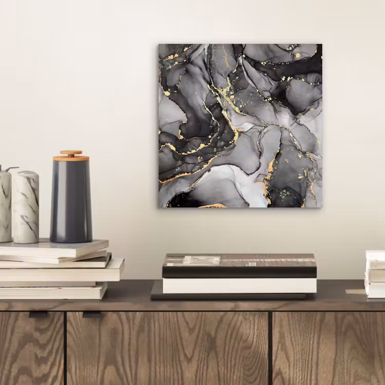 Marmer - Zwart - Goud - Grijs aluminium wit klein -sfeer1