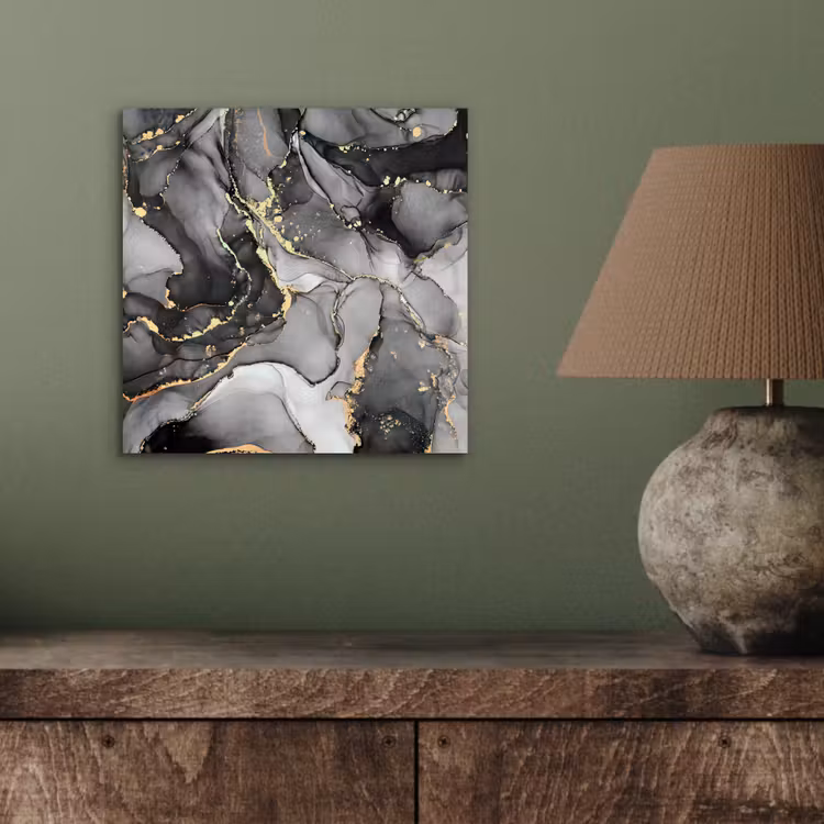 Marmer - Zwart - Goud - Grijs aluminium wit klein -sfeer2