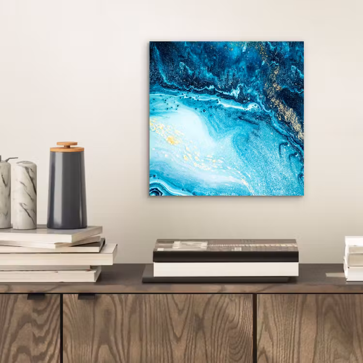 Marmerlook - Blauw - Goud - Luxe - Glitter - Marmer aluminium wit klein -sfeer1