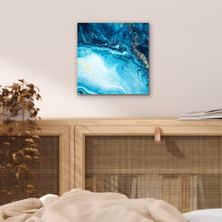 Marmerlook - Blauw - Goud - Luxe - Glitter - Marmer aluminium wit klein -sfeer3