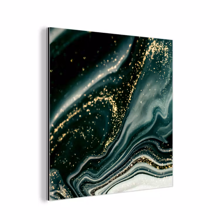 Marmerlook - Goud - Groen - Glitter - Design - Marmer aluminium wit klein -3d