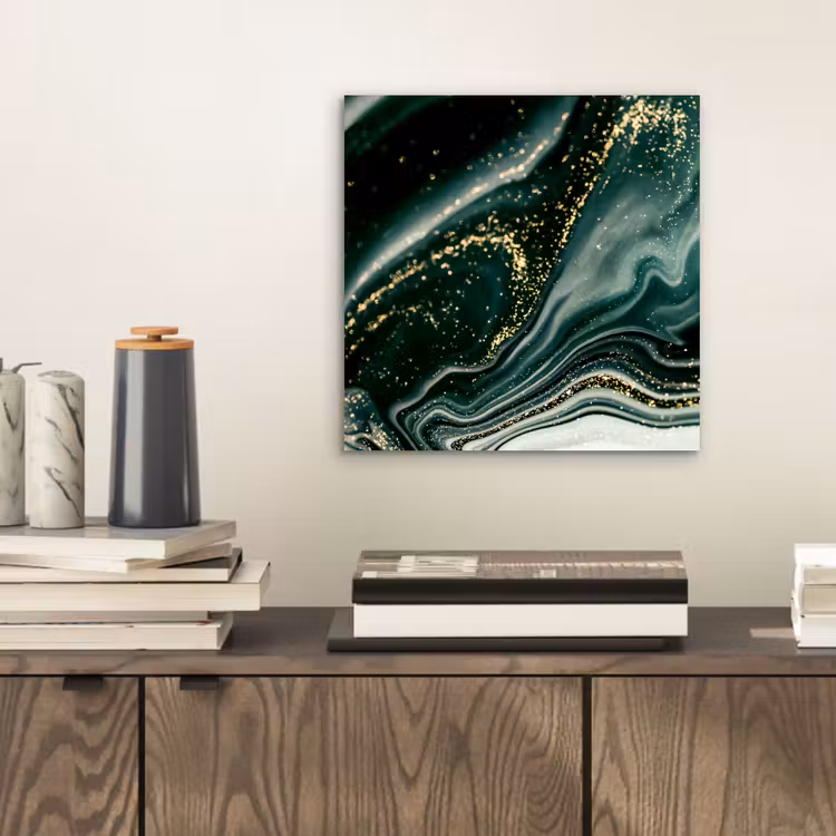 Marmerlook - Goud - Groen - Glitter - Design - Marmer aluminium wit klein -sfeer1