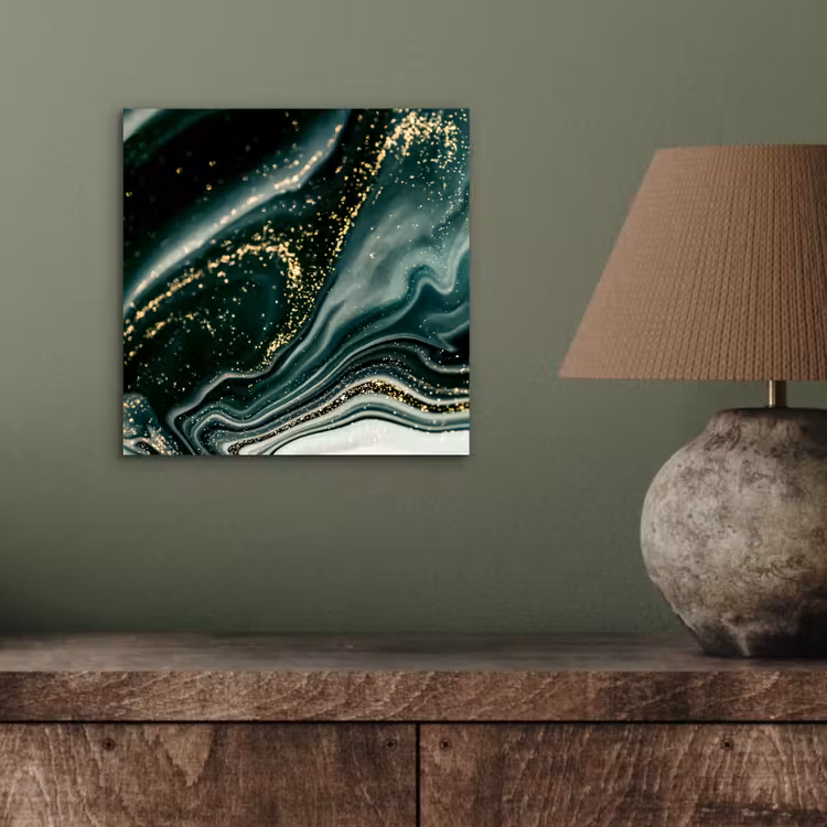 Marmerlook - Goud - Groen - Glitter - Design - Marmer aluminium wit klein -sfeer2