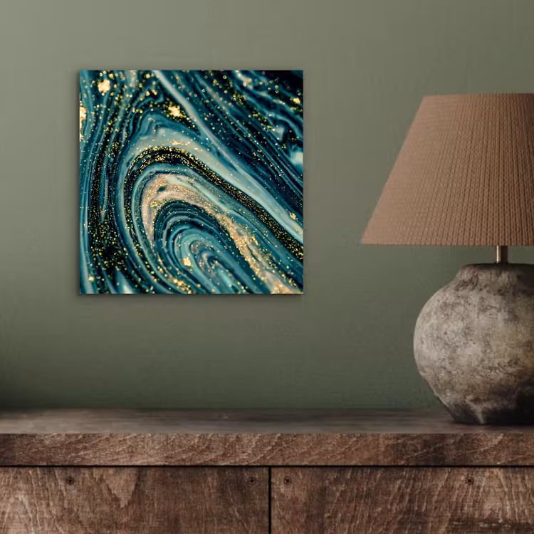 Marmerlook - Luxe - Goud - Turquoise - Glitter aluminium wit klein -sfeer2