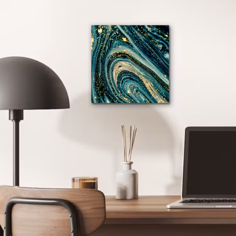 Marmerlook - Luxe - Goud - Turquoise - Glitter aluminium wit klein -sfeer5