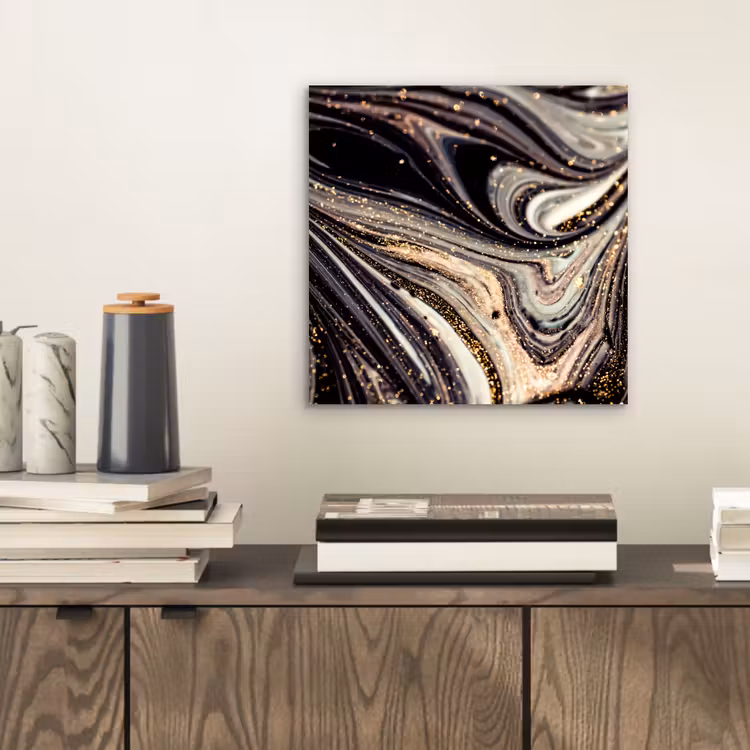 Marmerlook - Zwart - Goud - Wit - Glitter - Marmer aluminium wit klein -sfeer1