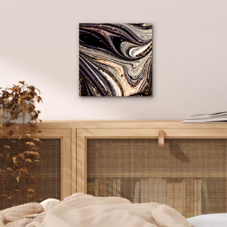 Marmerlook - Zwart - Goud - Wit - Glitter - Marmer aluminium wit klein -sfeer3
