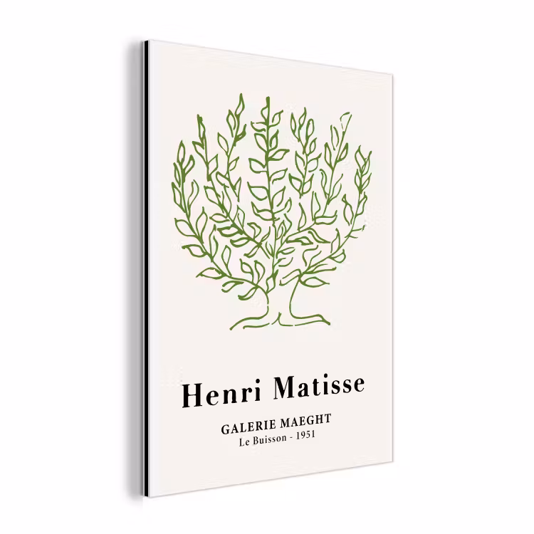 Matisse - Boom - Groen - Natuur - Kunst aluminium wit klein -3d