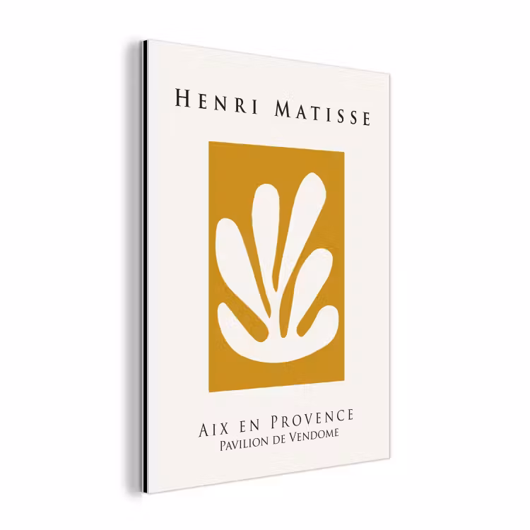 Matisse - Okergeel - Vormen - Bladeren - Kunststof aluminium wit klein -3d