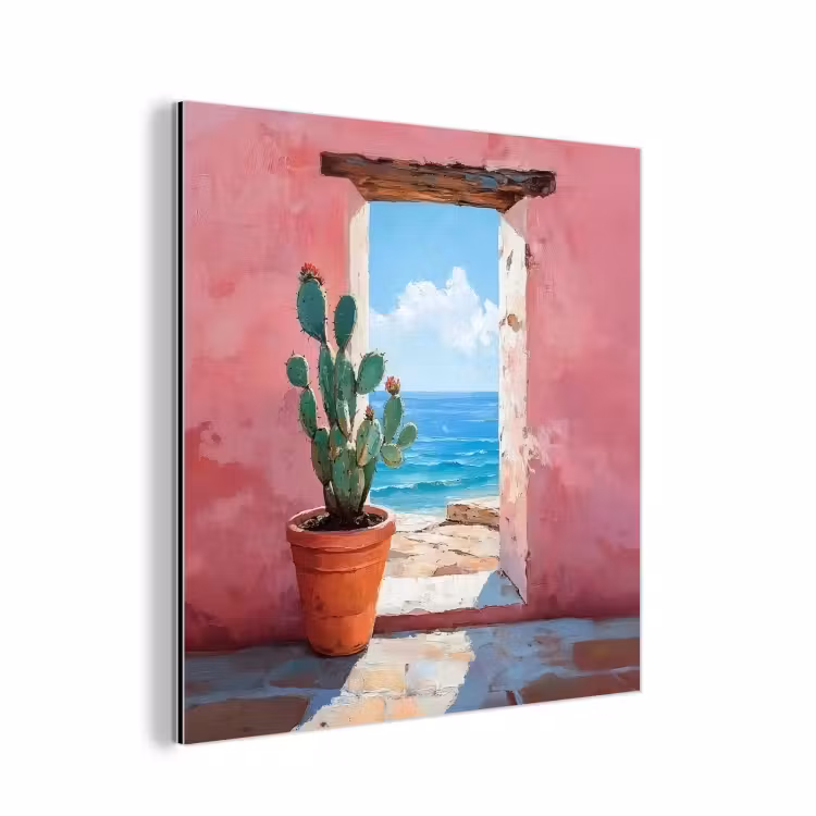 Zee - Roze - Cactus aluminium wit klein -3d