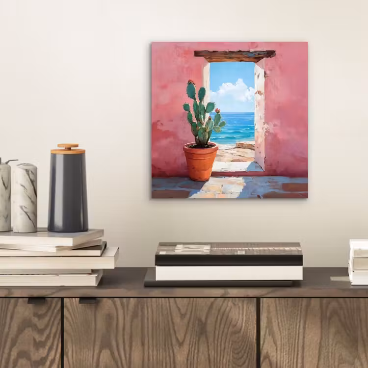 Zee - Roze - Cactus aluminium wit klein -sfeer1