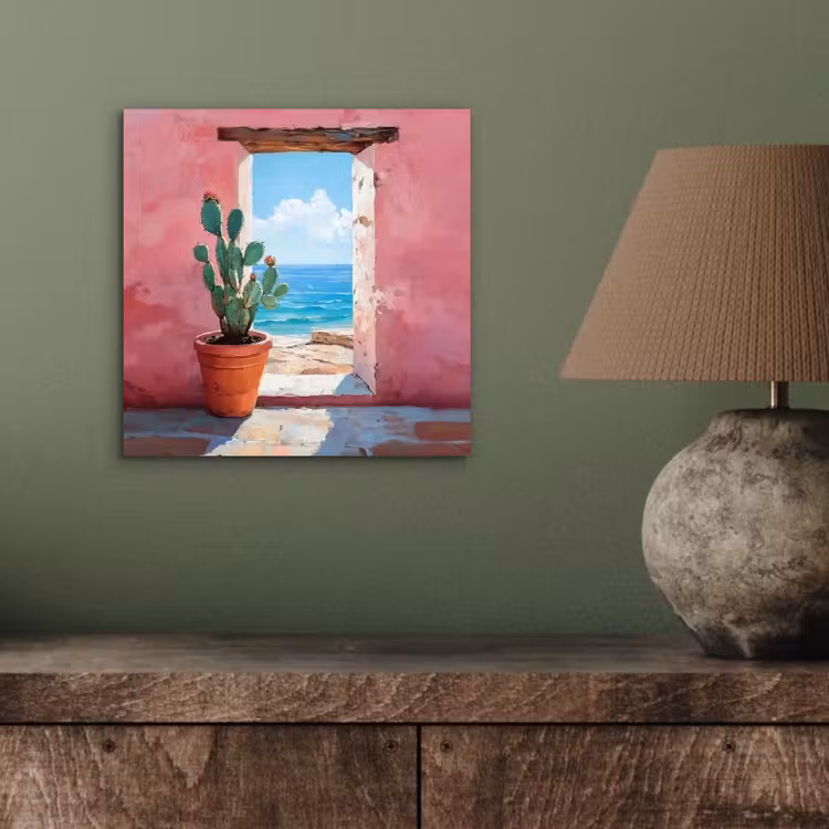 Zee - Roze - Cactus aluminium wit klein -sfeer2