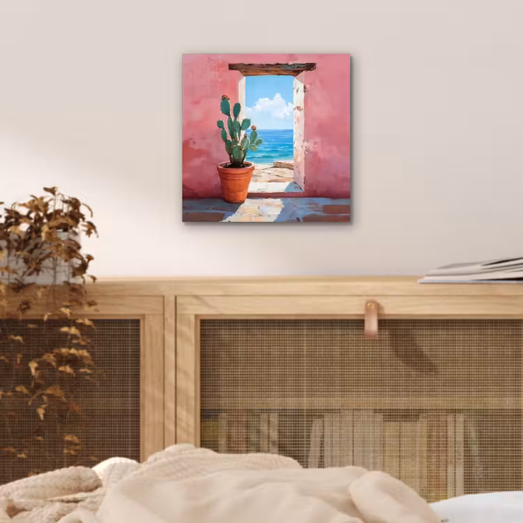 Zee - Roze - Cactus aluminium wit klein -sfeer3