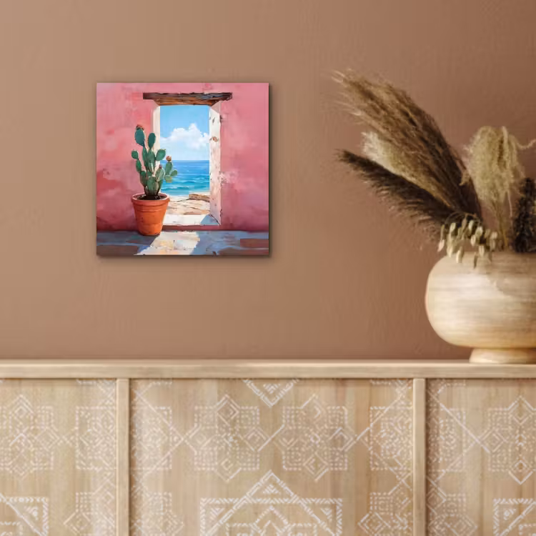 Zee - Roze - Cactus aluminium wit klein -sfeer4