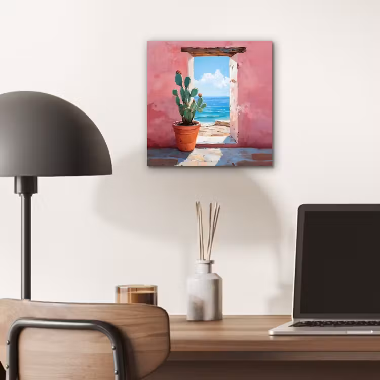 Zee - Roze - Cactus aluminium wit klein -sfeer5