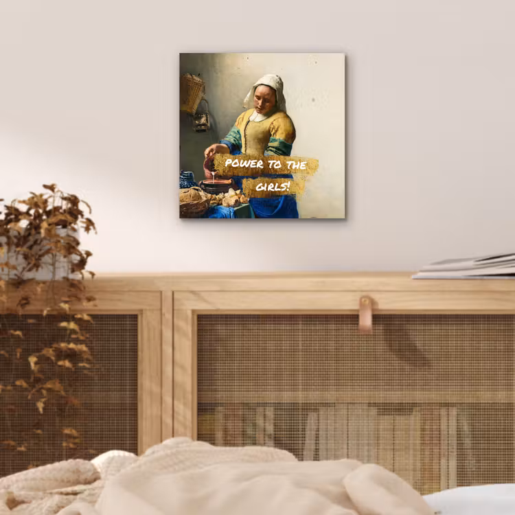 Melkmeisje - Goud - Quotes - Schilderij - Oude meesters aluminium wit klein -sfeer3