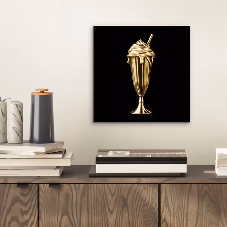 Milkshake - Goud - Drinken - Zwart aluminium wit klein -sfeer1