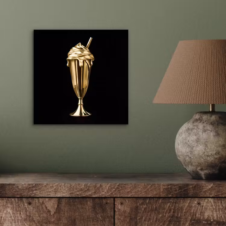 Milkshake - Goud - Drinken - Zwart aluminium wit klein -sfeer2