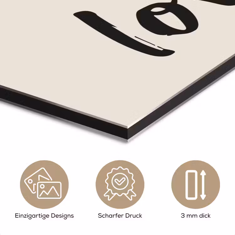 Minimalistisch - Beige - Love aluminium wit klein -closeup_DE
