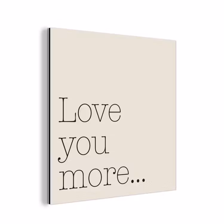Minimalistisch - Love - Beige aluminium wit klein -3d