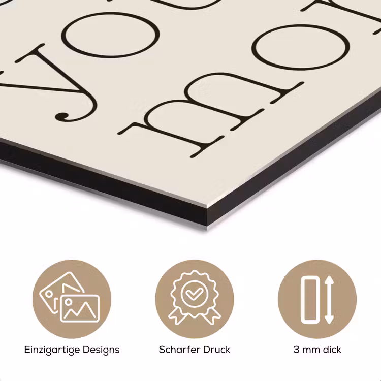 Minimalistisch - Love - Beige aluminium wit klein -closeup_DE