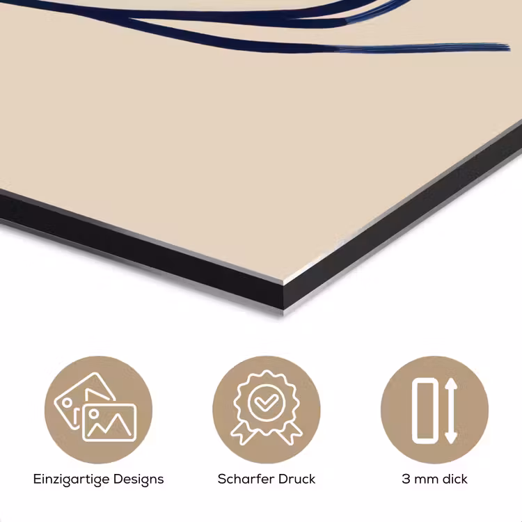 Minimalistisch - Lijnillustratie - Beige - Donkerblauw aluminium wit klein -closeup_DE
