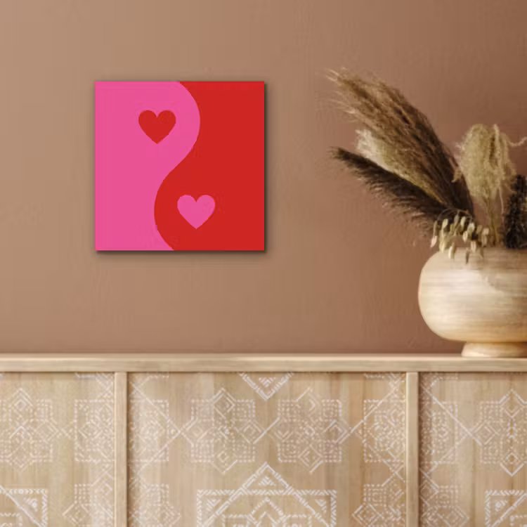 Minimalistisch - Rood - Roze - Hartjes aluminium wit klein -sfeer4