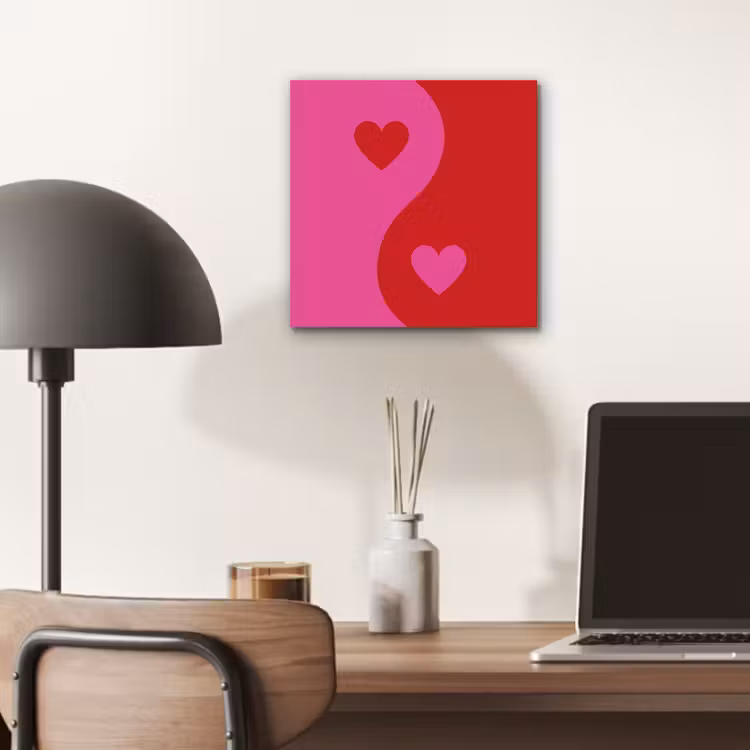 Minimalistisch - Rood - Roze - Hartjes aluminium wit klein -sfeer5