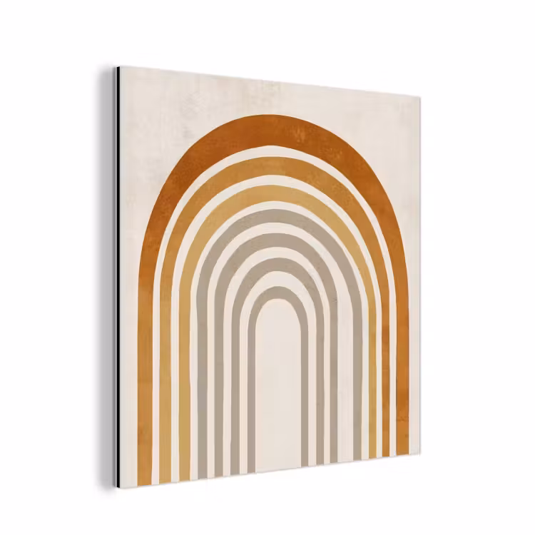 Minimalistisch - Boog - Lijnen - Beige aluminium wit klein -3d