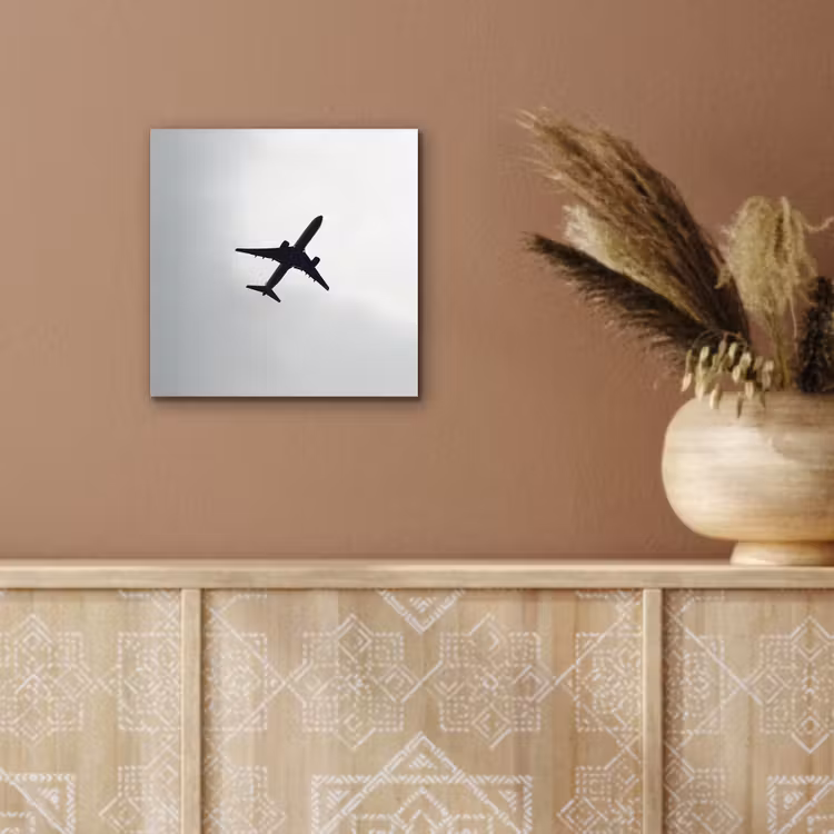 Minimalistisch - Silhouet - Zwart - Vliegtuig aluminium wit klein -sfeer4