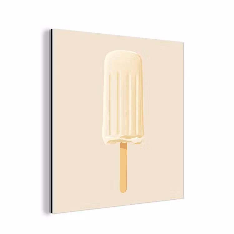 Minimalistisch - Waterijsje - Stokje - Beige aluminium wit klein -3d