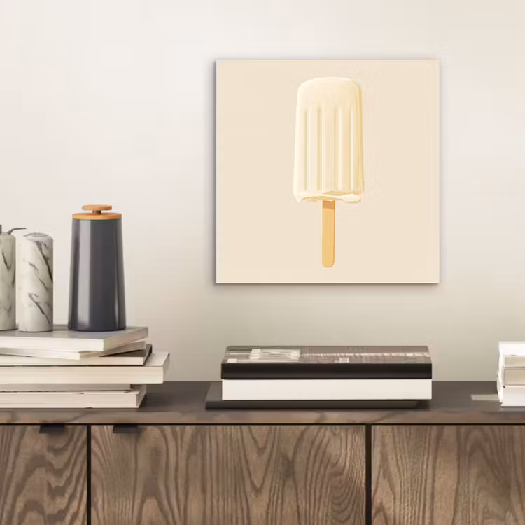 Minimalistisch - Waterijsje - Stokje - Beige aluminium wit klein -sfeer1