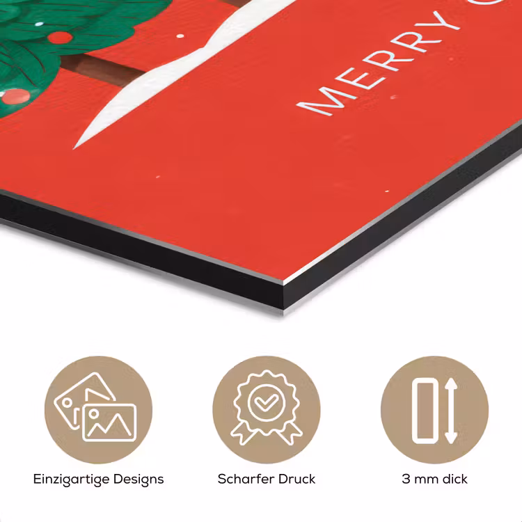 Minimalistisch - Kerstbomen - Rood - Sneeuw aluminium wit klein -closeup_DE