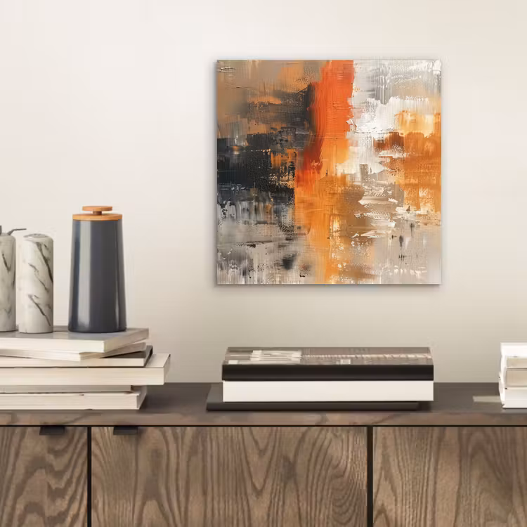Moderne kunst - Abstract - Goud - Grijs aluminium wit klein -sfeer1