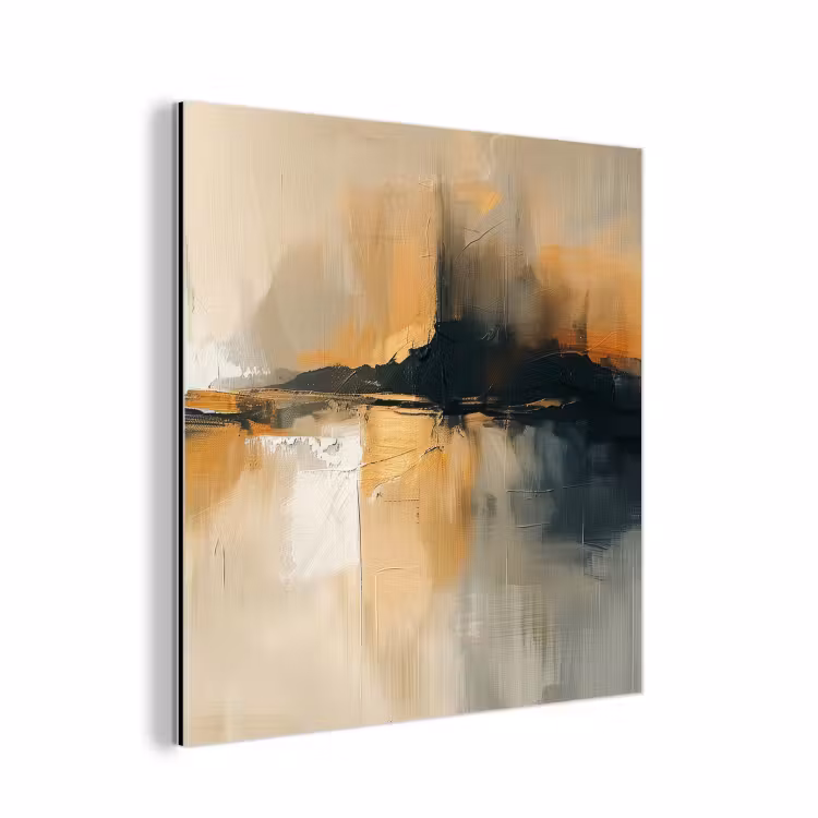 Moderne kunst - Abstract - Zwart aluminium wit klein -3d