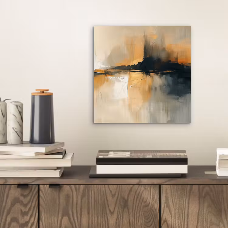 Moderne kunst - Abstract - Zwart aluminium wit klein -sfeer1