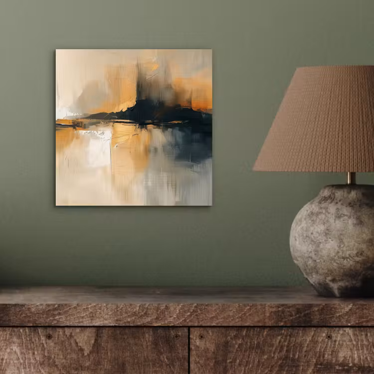 Moderne kunst - Abstract - Zwart aluminium wit klein -sfeer2