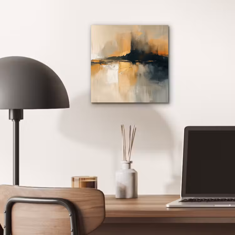 Moderne kunst - Abstract - Zwart aluminium wit klein -sfeer5