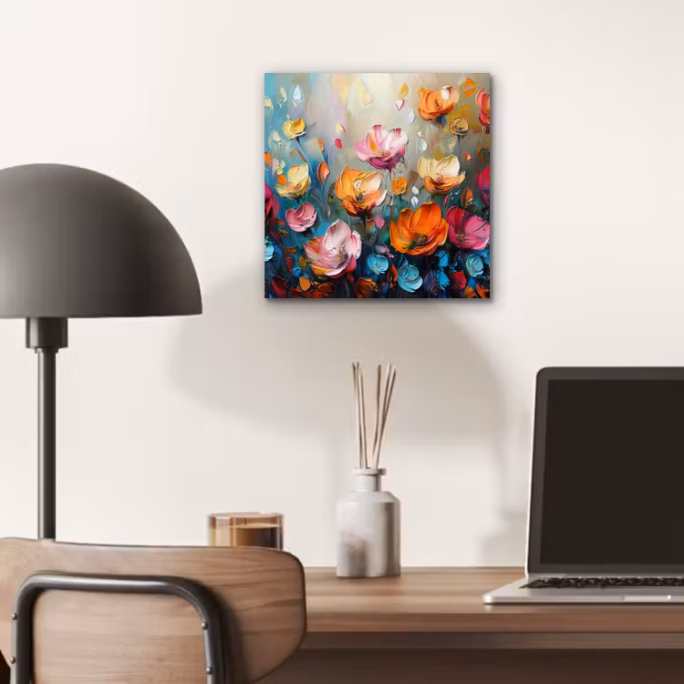 Klaprozen - Bloemen - Kunst - Botanisch aluminium wit klein -sfeer5