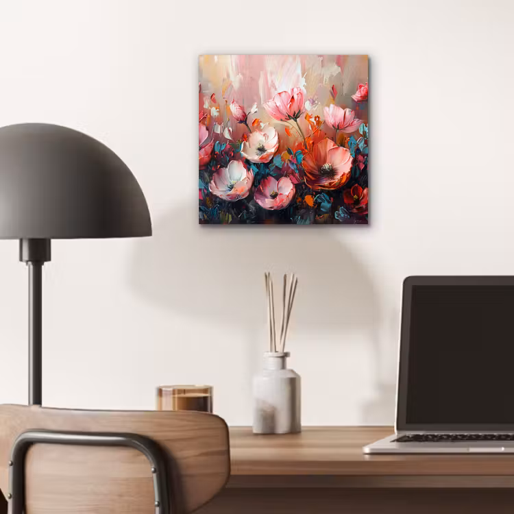 Klaprozen - Roze - Bloemen - Botanisch - Kunst aluminium wit klein -sfeer5