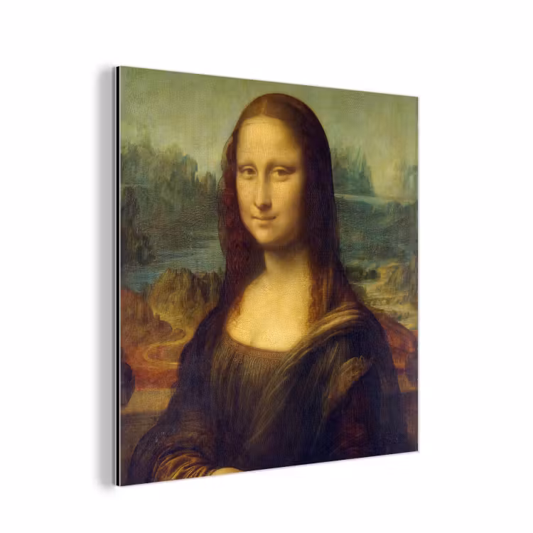 Mona Lisa - Leonardo da Vinci aluminium wit klein -3d
