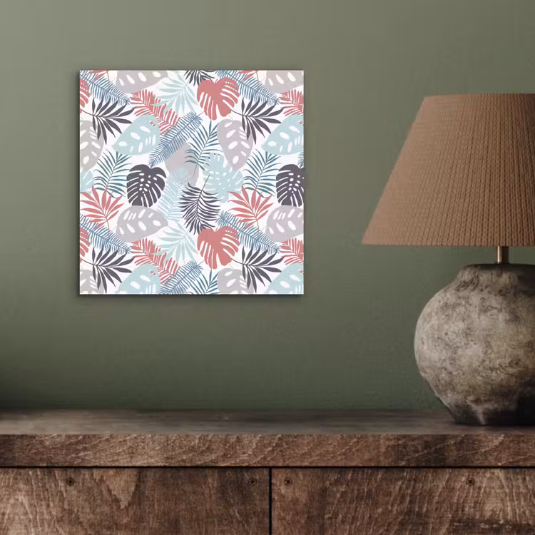 Monstera - Pastel - Bladeren - Tropical aluminium wit klein -sfeer2