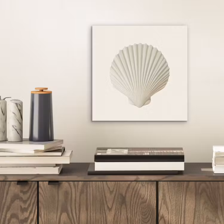 Schelp - Minimalistisch - Wit aluminium wit klein -sfeer1