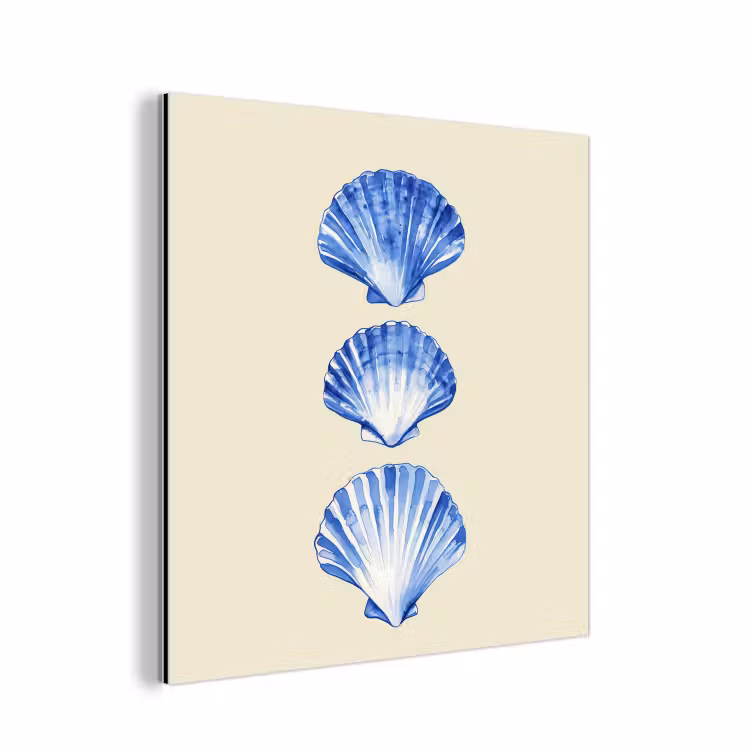 Schelpen - Blauw - Beige aluminium wit klein -3d