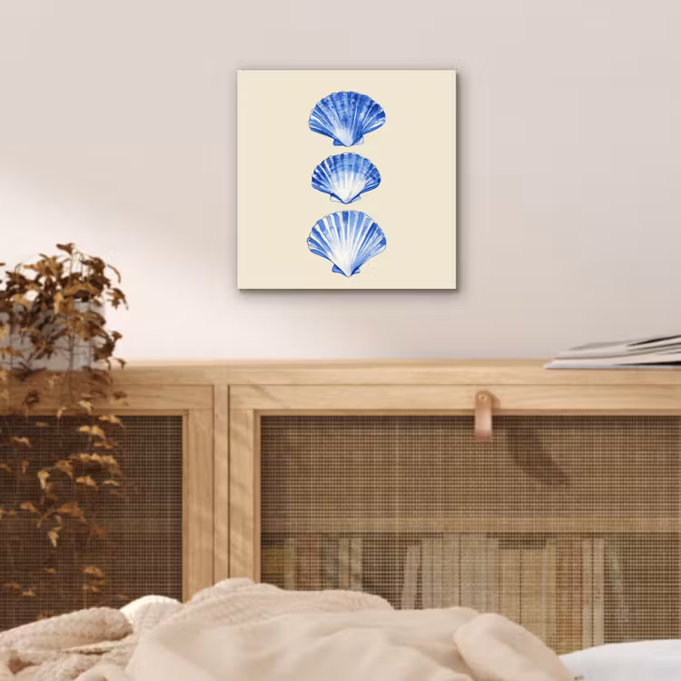 Schelpen - Blauw - Beige aluminium wit klein -sfeer3