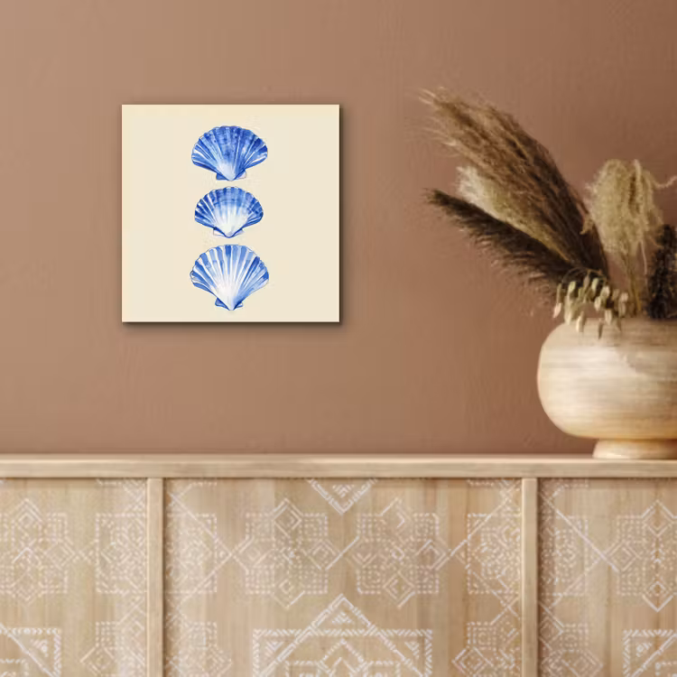 Schelpen - Blauw - Beige aluminium wit klein -sfeer4